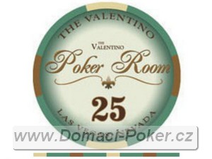 Valentino Poker Room 10,5gr. - Hodnota 25 - tmav zelen