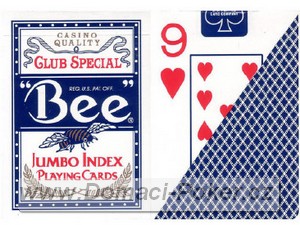 Hrac karty Bee 77 jumbo index modr