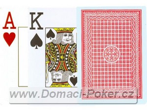 Poker karty Lion 100% Plast - erven