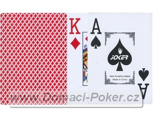 Plastové karty na poker Bird 888 100% Plast - červené