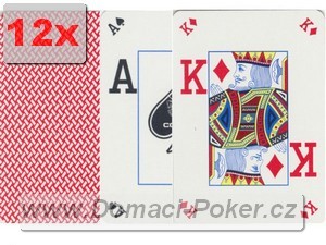 Plastové karty Copag - DualIndex červené - 12pk