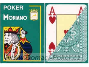 Modiano 100% Plast Poker Cristallo Jumbo Index - zelené