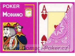 Modiano 100% Plast Poker Cristallo Jumbo Index - fialové
