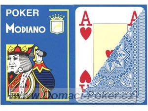 Modiano 100% Plast Poker Cristallo Jumbo Index - světle modré