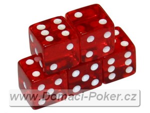 Kostky kasinov erven - 6ks (5+1 zdarma)