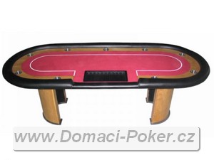 Pokerový stůl - Nevada 4 XXL ovál s dealerem - červený