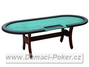 Pokerový stůl s dealerem - ovál - zelený