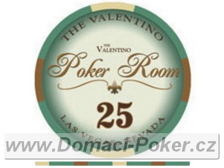 Valentino Poker Room 10,5gr. - Hodnota 25 - tmav zelen