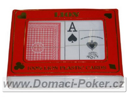 Poker karty Lion 100% Plast - Dual Pack