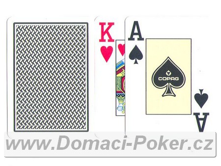 Plastov karty Copag 100% Plast - texas Holdem Poker - ern/zlat