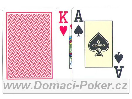 Plastov karty Copag 100% Plast - texas Holdem Poker - erven/zlat