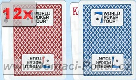 Bee: WPT Hrac karty na poker - erven + modr 12pk