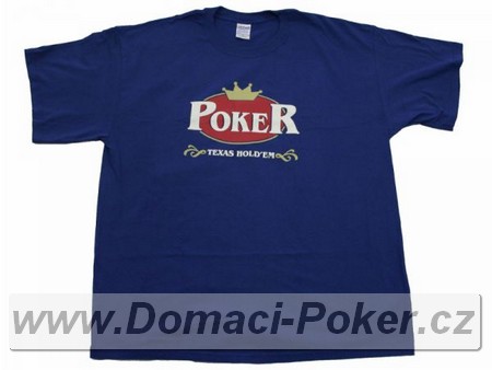 Modr triko texas Holdem Poker - S